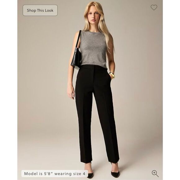 J. Crew Kate straight-leg pant in four-season stretch Black Size 4 NWT CC441 - Picture 1 of 10